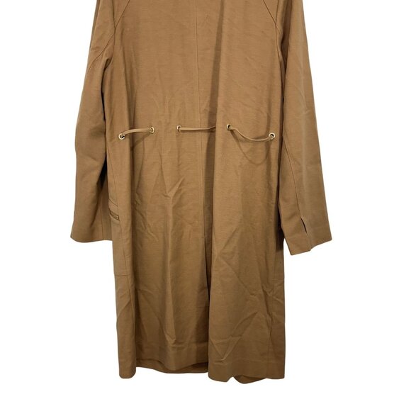 Chicos Brown Button-Front Utility Jacket Drawstring Waist & Zipper Pockets SZ 2 - Picture 12 of 14